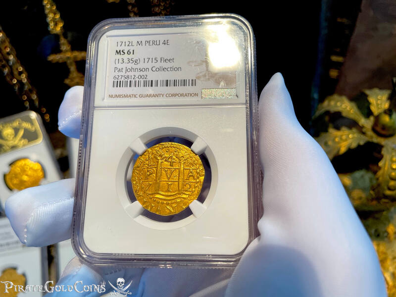 Peru 4 Escudos 1712 "Only 6 Known! 1715 Fleet Shipwreck" NGC 61 5