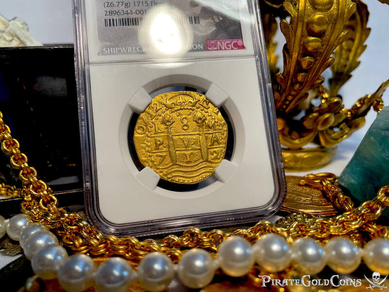 Peru 8 Escudos 1712 Double Date "1715 Fleet Shipwreck" NGC 58 13