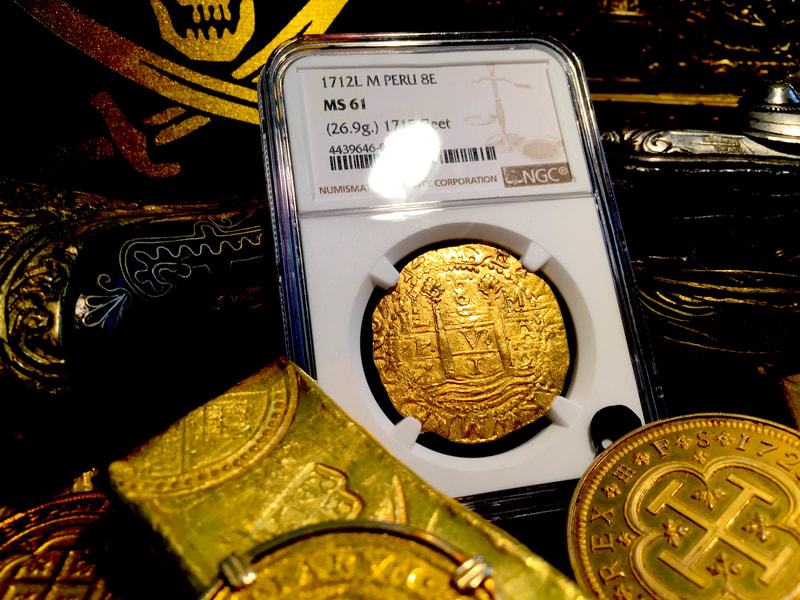 Peru  1712  "1715 Plate Fleet Shipwreck"  8 Escudos  NGC 61 2