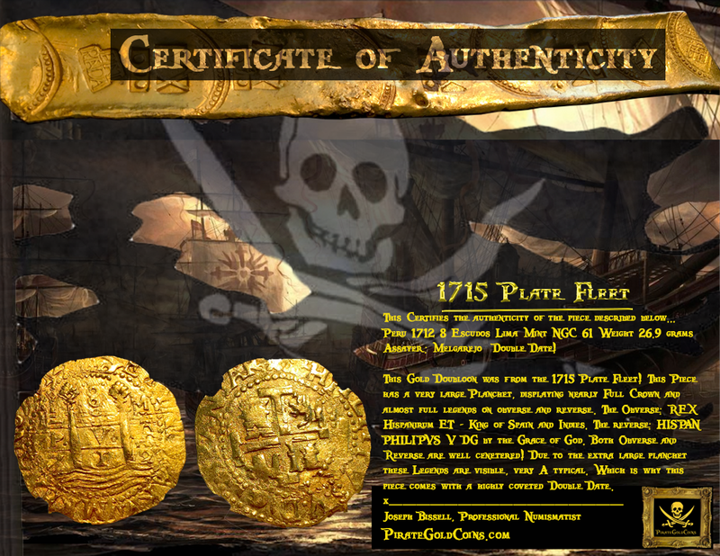 Peru  1712  "1715 Plate Fleet Shipwreck"  8 Escudos  NGC 61 7