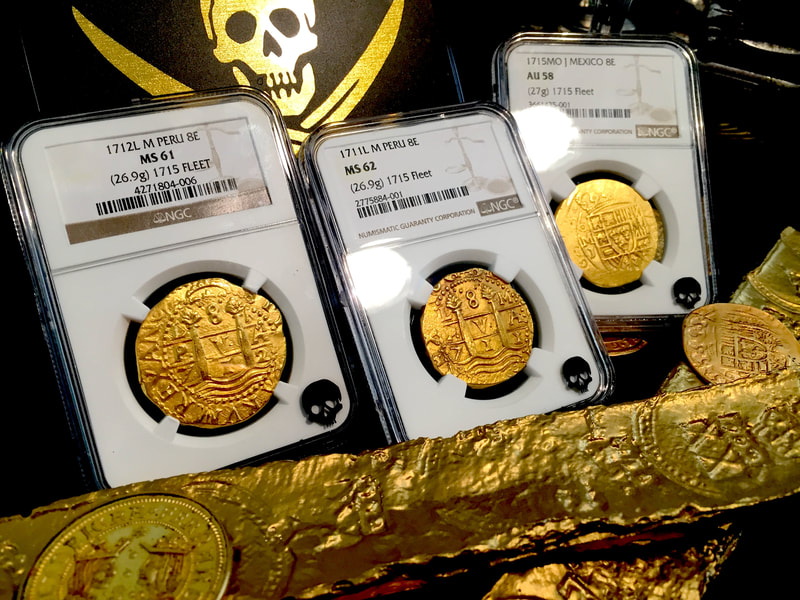 Peru  8 Escudos  1712  "1715 Plate Fleet Shipwreck"  NGC 61  Gold Doubloon 2