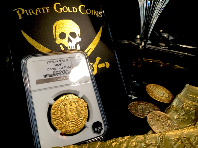 Peru  8 Escudos  1712  "1715 Plate Fleet Shipwreck"  NGC 61  Gold Doubloon 4