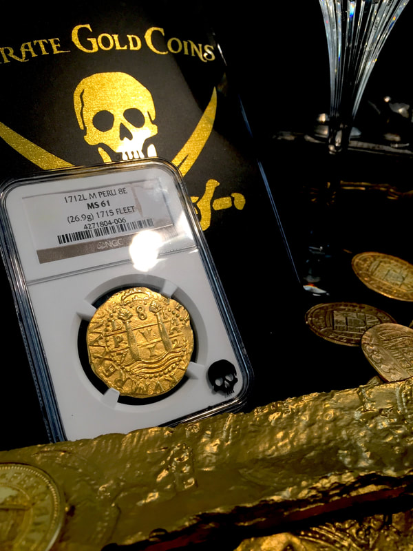 Peru  8 Escudos  1712  "1715 Plate Fleet Shipwreck"  NGC 61  Gold Doubloon 5