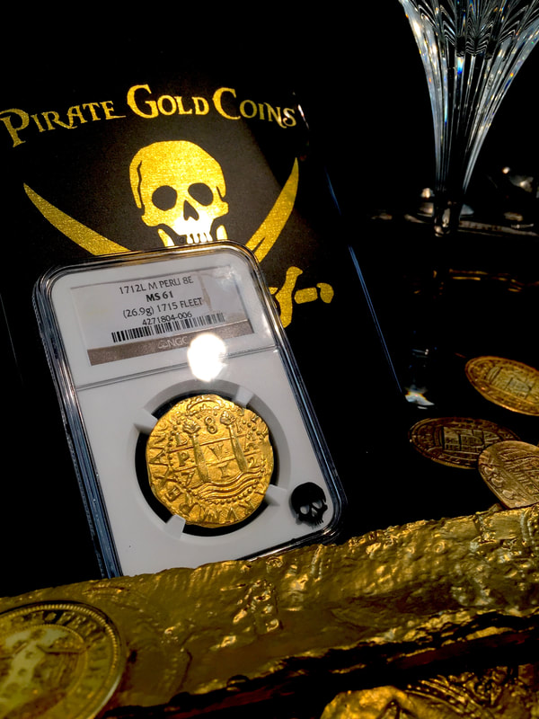 Peru  8 Escudos  1712  "1715 Plate Fleet Shipwreck"  NGC 61  Gold Doubloon 6