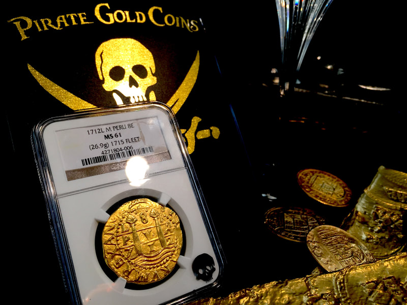 Peru  8 Escudos  1712  "1715 Plate Fleet Shipwreck"  NGC 61  Gold Doubloon 7