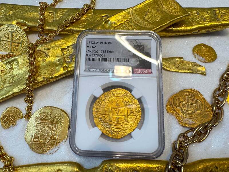Peru 8 Escudos 1712 "1715 Fleet Shipwreck" NGC 62 3
