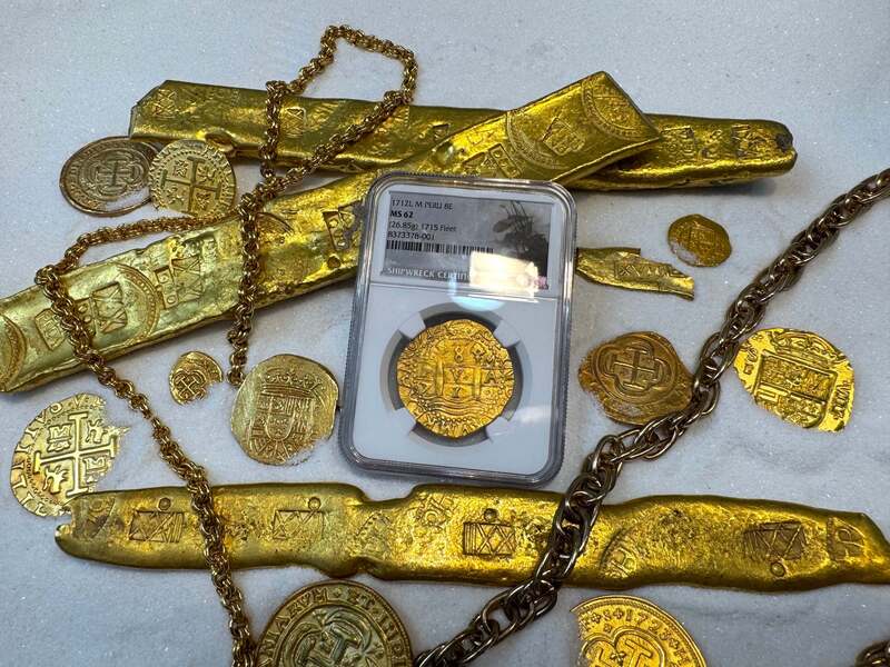 Peru 8 Escudos 1712 "1715 Fleet Shipwreck" NGC 62 4