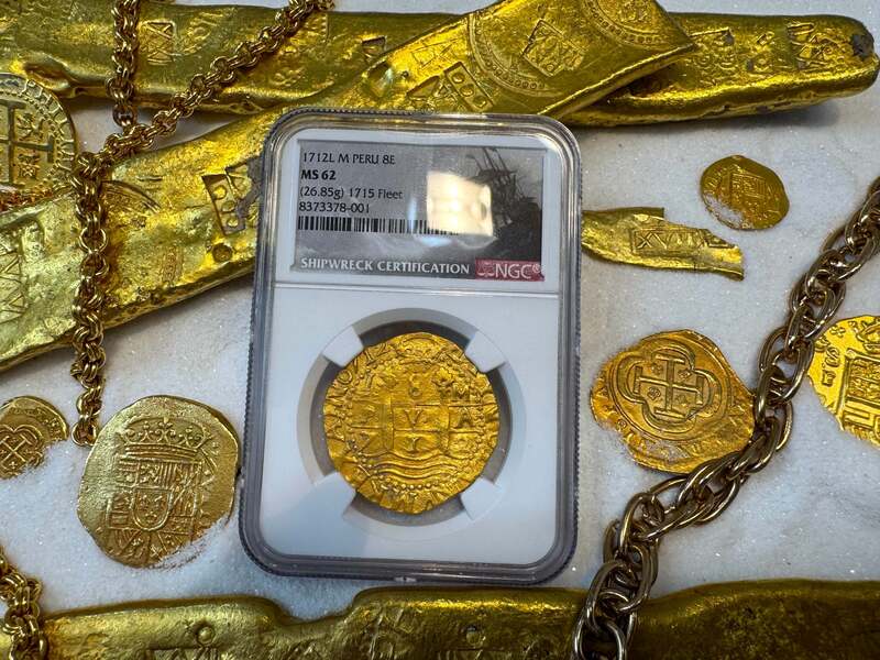 Peru 8 Escudos 1712 "1715 Fleet Shipwreck" NGC 62 30