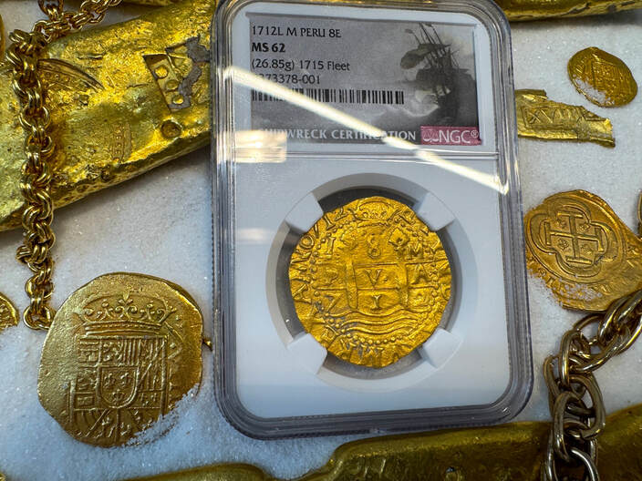 Peru 8 Escudos 1712 "1715 Fleet Shipwreck" NGC 62