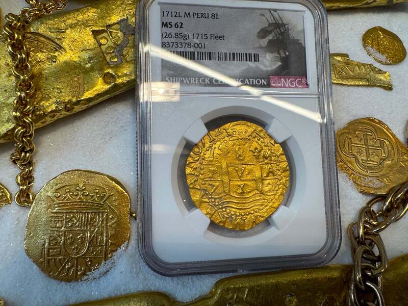 Peru 8 Escudos 1712 "1715 Fleet Shipwreck" NGC 62 29