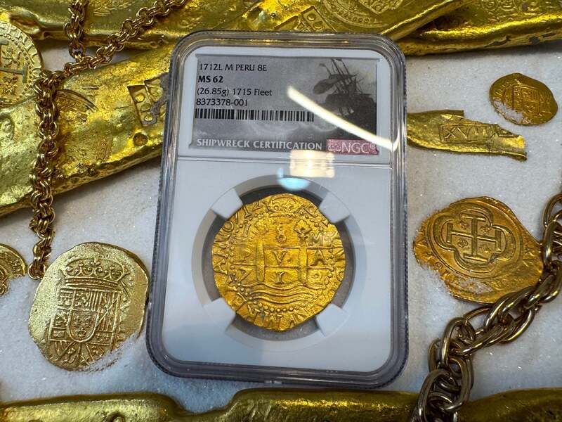 Peru 8 Escudos 1712 "1715 Fleet Shipwreck" NGC 62 31