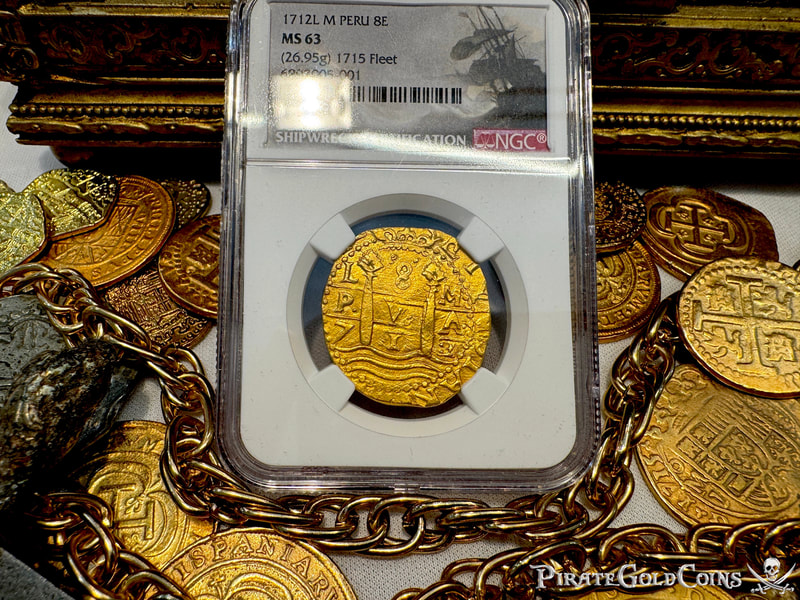 Peru 8 Escudos 1712 "1715 Fleet Shipwreck" NGC 63 47