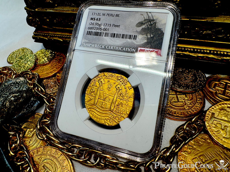 Peru 8 Escudos 1712 "1715 Fleet Shipwreck" NGC 63 18