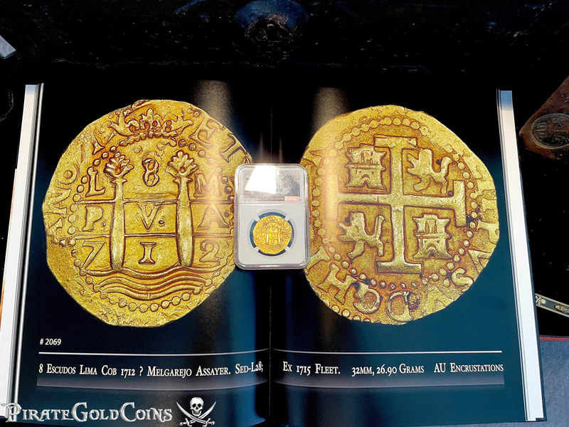 Peru 8 Escudos 1712 "1715 Fleet Shipwreck" Plate Coin Pendant 8