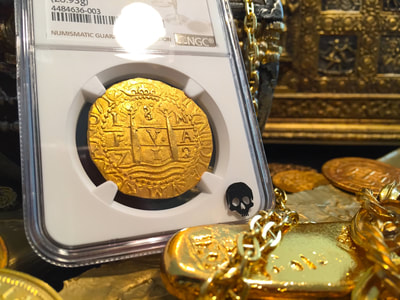Peru 8 Escudos 1712 "1715 Plate Fleet Shipwreck" NGC 64  Pirate Gold Coins 7