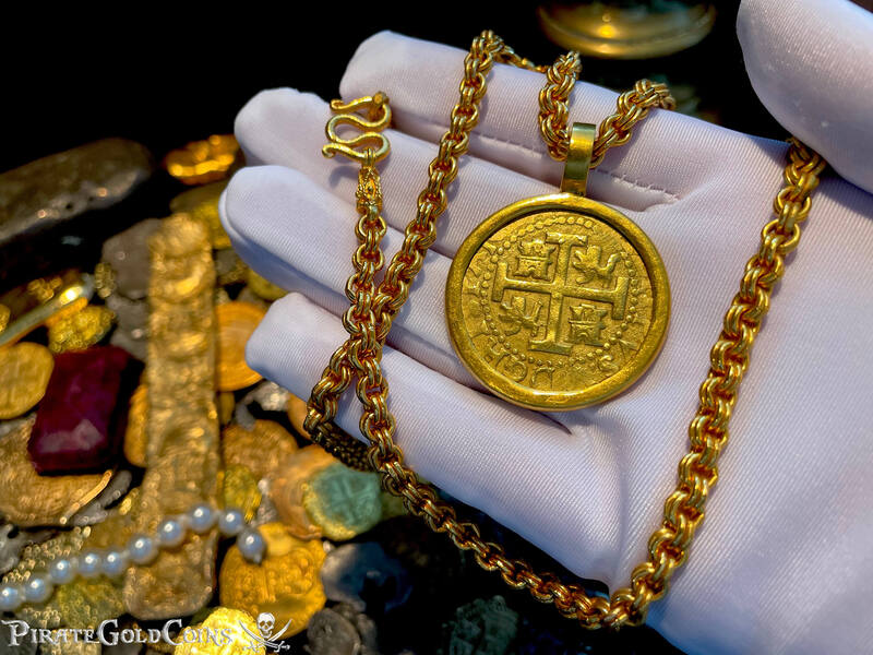 Peru 8 Escudos 1712 "1715 Fleet Shipwreck" Plate Coin Pendant 19