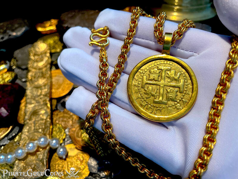 Peru 8 Escudos 1712 "1715 Fleet Shipwreck" Plate Coin Pendant 20