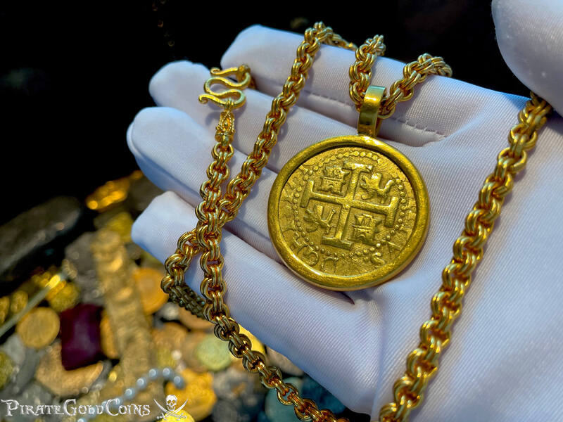 Peru 8 Escudos 1712 "1715 Fleet Shipwreck" Plate Coin Pendant