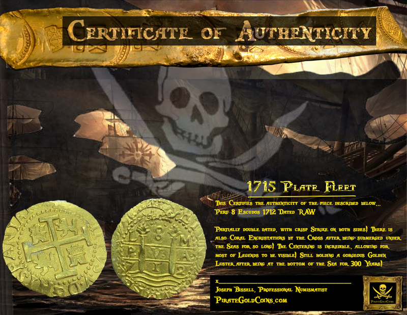 Peru 8 Escudos 1712 "from 1715 Fleet Shipwreck" RAW 2