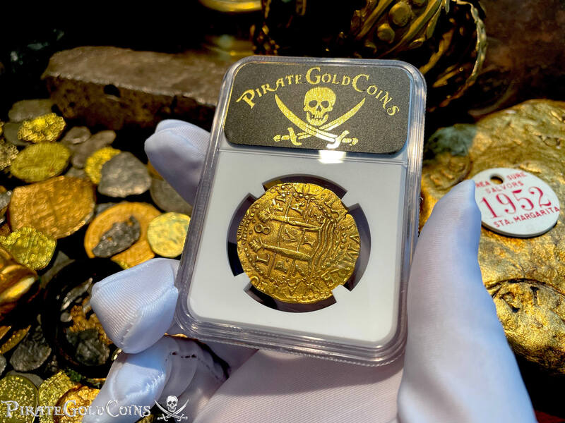 Peru 8 Escudos 1713/2 "Best Ever 1715 Fleet Shipwreck" NGC 58 6