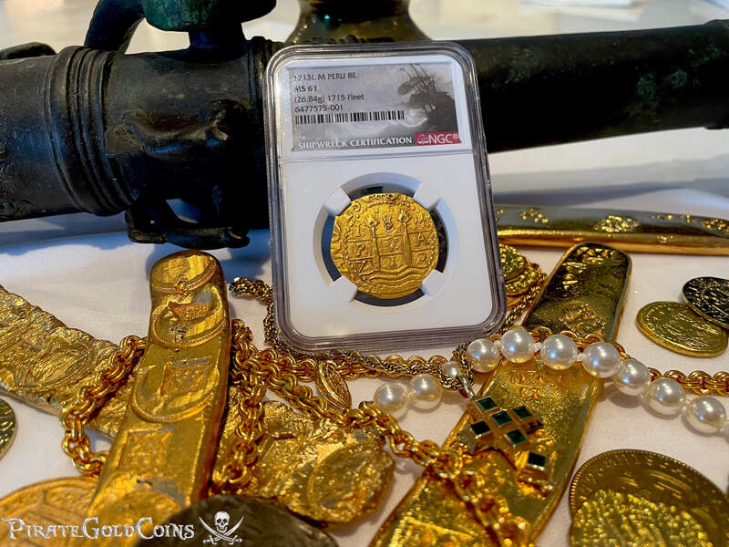 Peru 8 Escudos 1713 "Double Dated - 1715 Fleet Shipwreck" NGC 61 4