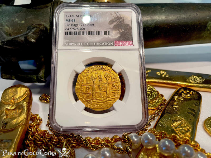 Peru 8 Escudos 1713 "Double Dated - 1715 Fleet Shipwreck" NGC 61 12