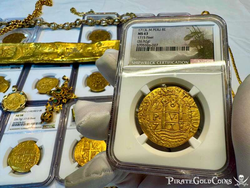 Peru 8 Escudos 1713 "2nd Finest - 1715 Fleet Shipwreck" NGC 63 18