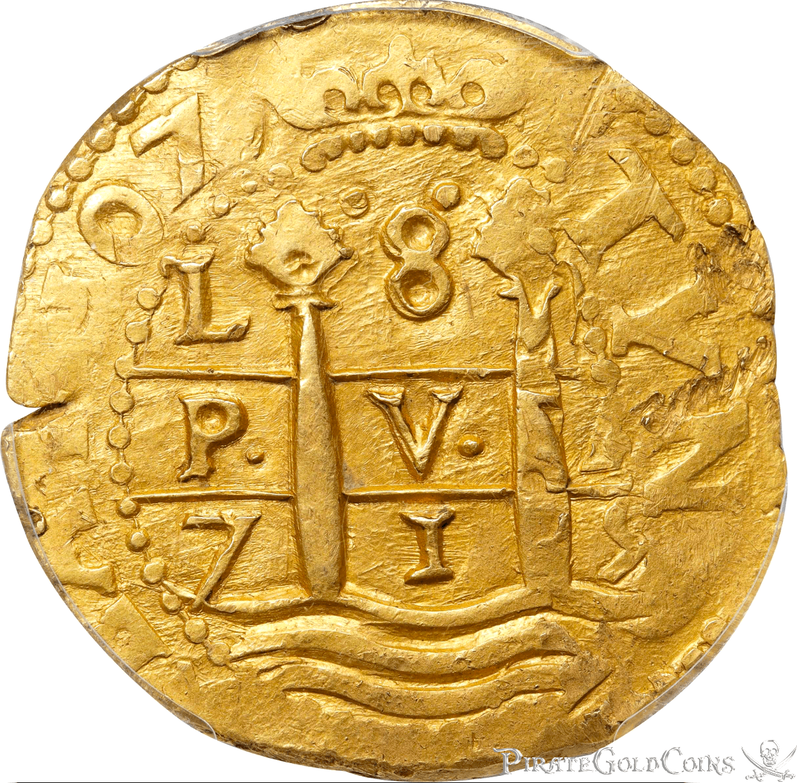 Peru 8 Escudos 1715 PCGS UNC 12