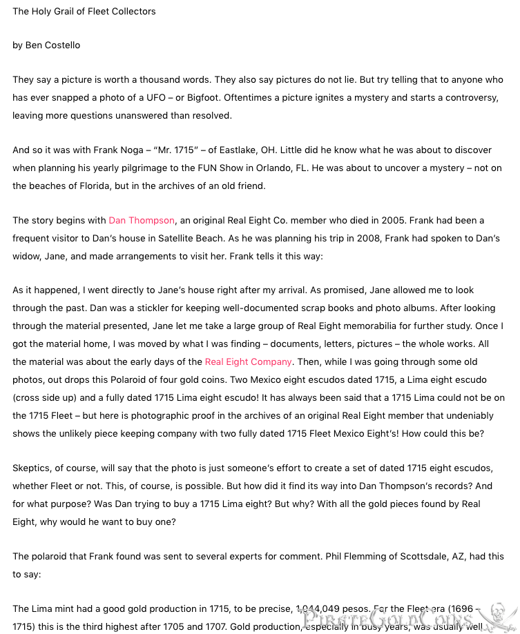 Peru 8 Escudos 1715 PCGS UNC 4