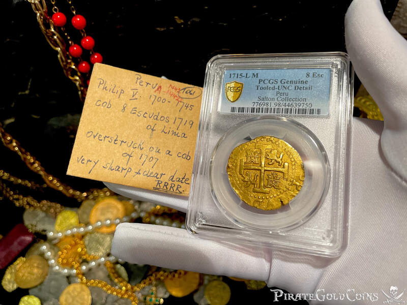 Peru 8 Escudos 1715 PCGS UNC 10