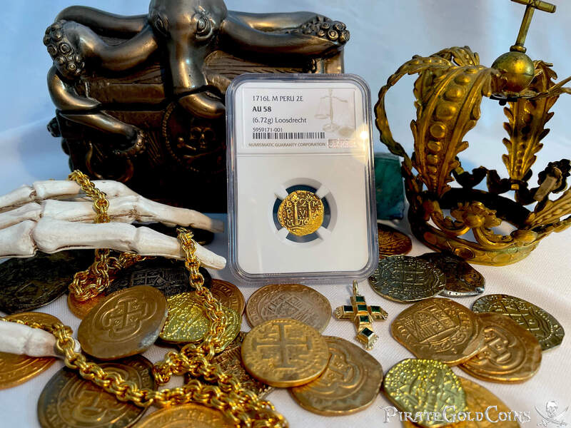 Peru 2 Escudos 1716 "Loosdrecht Shipwreck" NGC 58 6