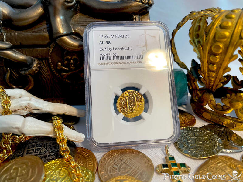 Peru 2 Escudos 1716 "Loosdrecht Shipwreck" NGC 58 7