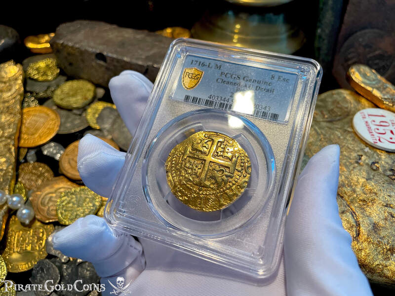 Peru 8 Escudos 1716 "Blood Tears- Mourning the Fleet Wreck" PCGS AU 5