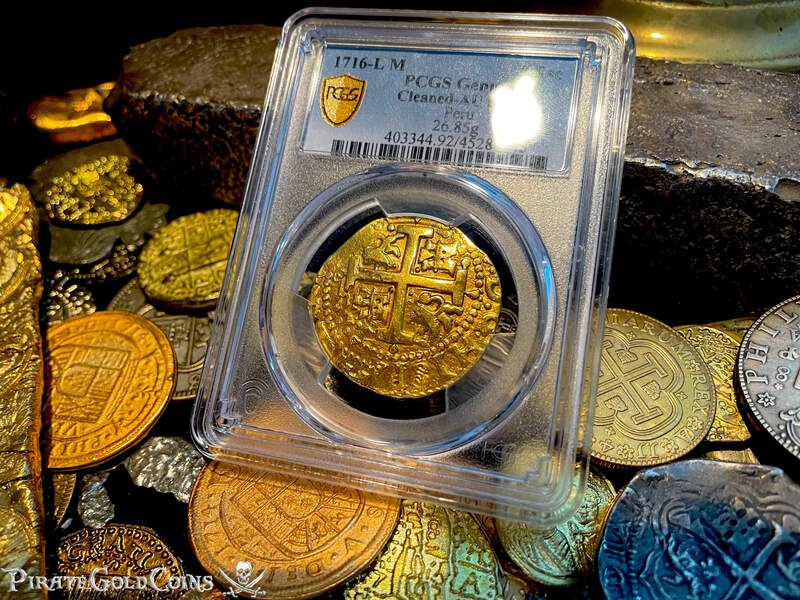 Peru 8 Escudos 1716 "Blood Tears- Mourning the Fleet Wreck" PCGS AU 7