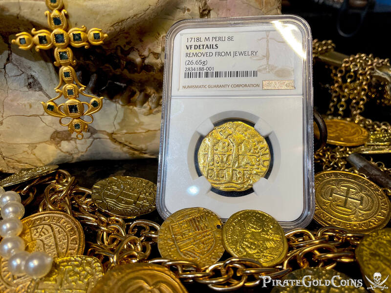 Peru 8 Escudos 1718 "Blood Tears Mourning 1715 Fleet" NGC VF 3