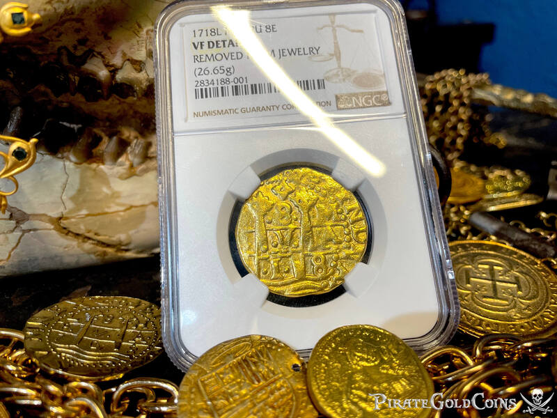 Peru 8 Escudos 1718 "Blood Tears Mourning 1715 Fleet" NGC VF