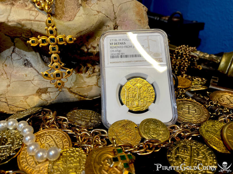 Peru 8 Escudos 1718 "Blood Tears Mourning 1715 Fleet" NGC VF 8