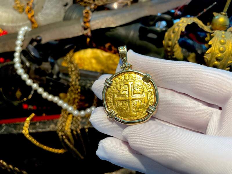 Peru 8 Escudos 1719 "Double Dated!" 18kt Bezel 6