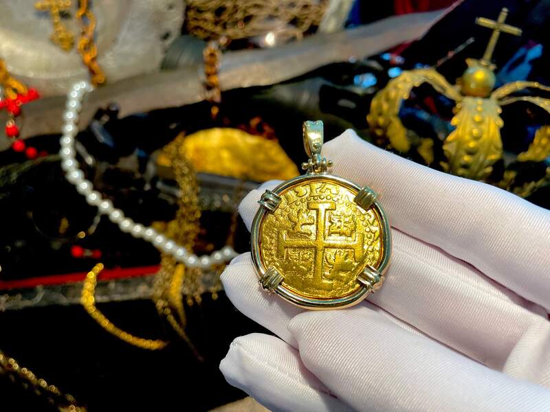 Peru 8 Escudos 1719 "Double Dated!" 18kt Bezel 12