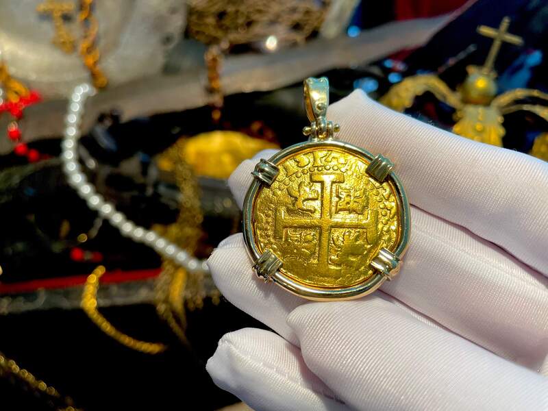 Peru 8 Escudos 1719 "Double Dated!" 18kt Bezel 2