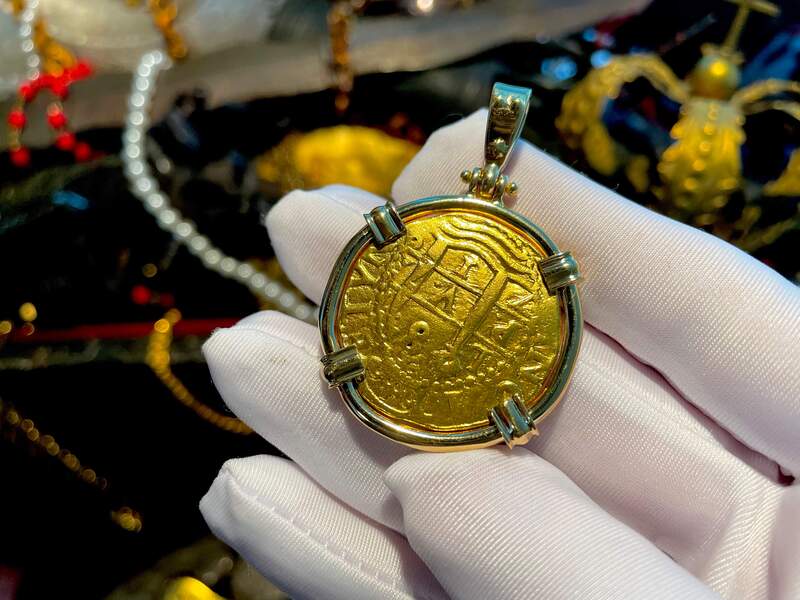 Peru 8 Escudos 1719 "Double Dated!" 18kt Bezel 17