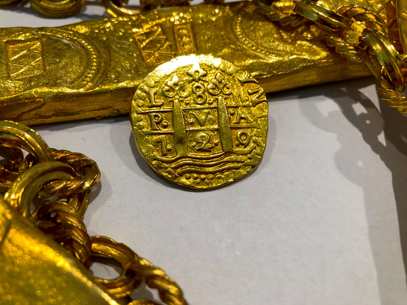 Peru 8 Escudos 1720/19 Raw Pirate Gold Coins Treasure Pendant