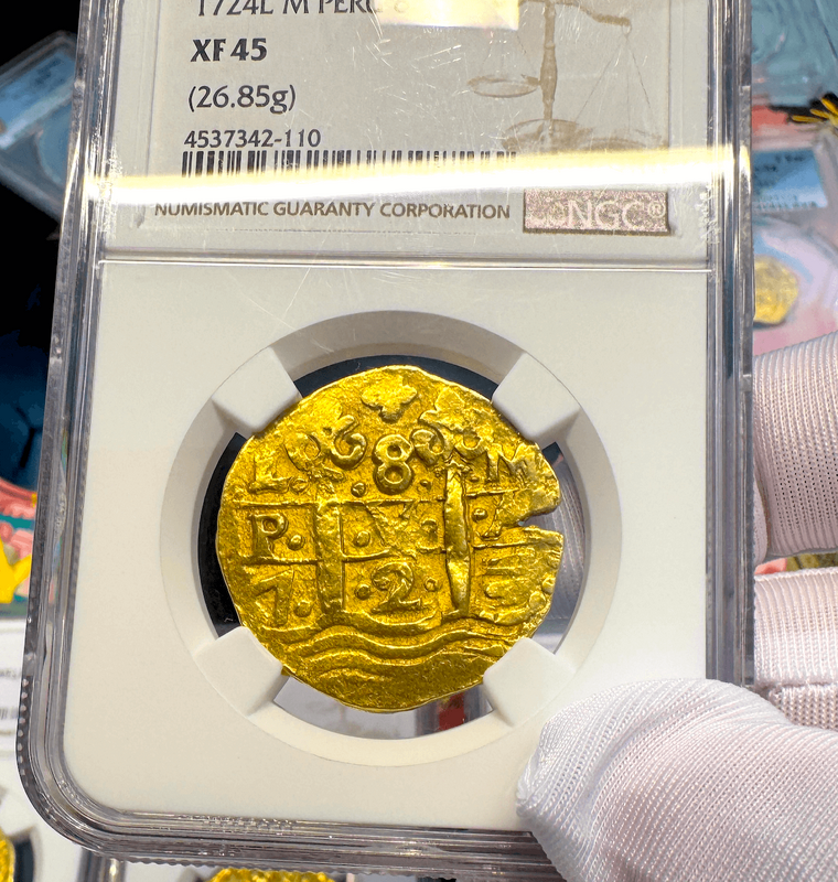Peru 8 Escudos 1724 "Only 3 Graded" NGC 45 2
