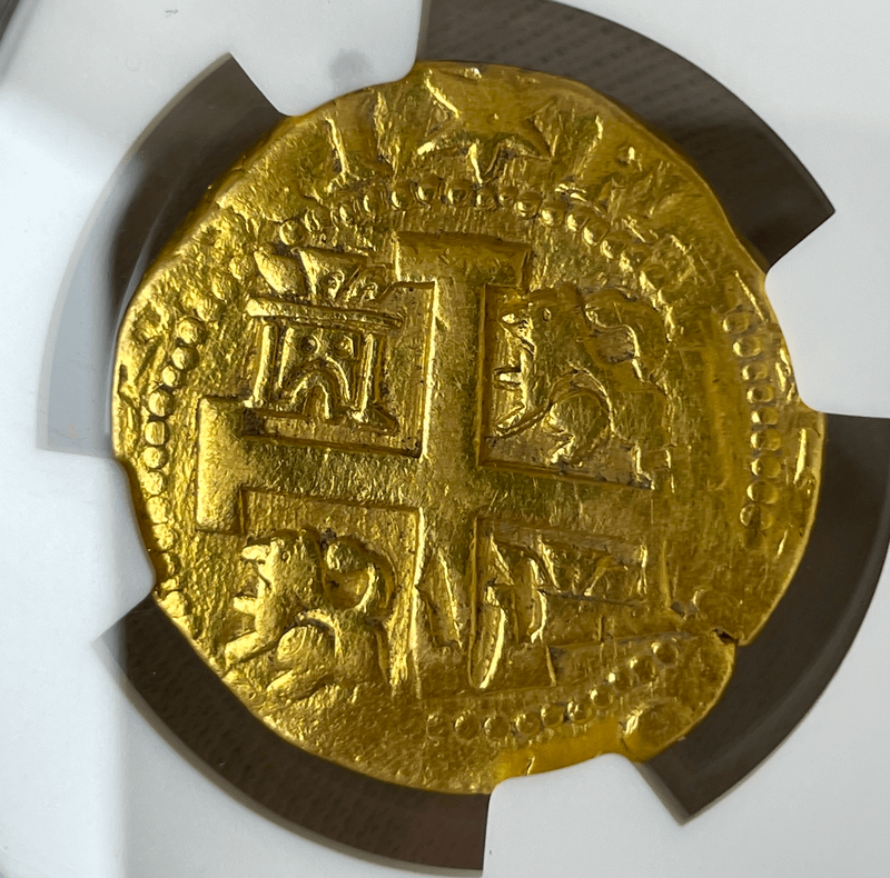Peru 8 Escudos 1735 "Double Dated - Star of Lima" NGC VF 17