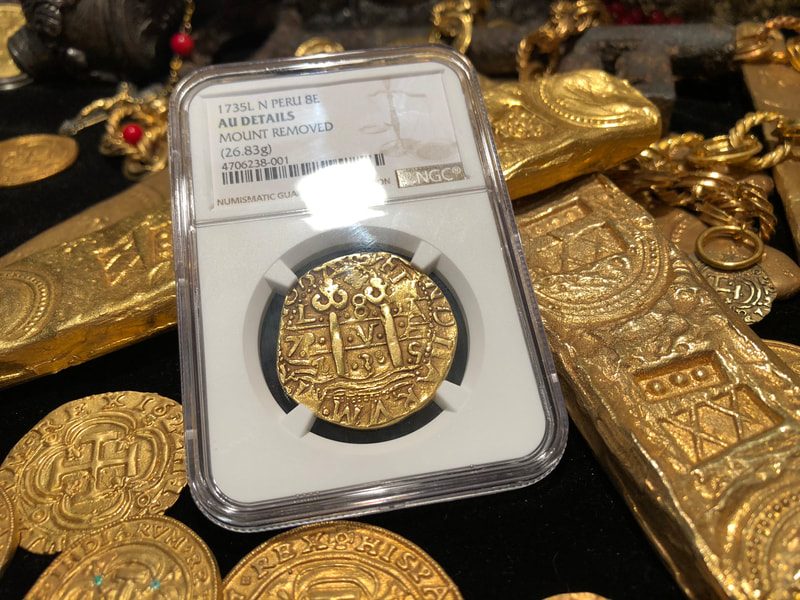 Peru 8 Escudos 1735 "Amazing Detail ~ Double Date" RAW 8