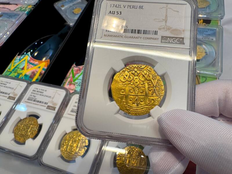 Peru 8 Escudos 1742 "Only 6 Graded NGC" NGC 53 34