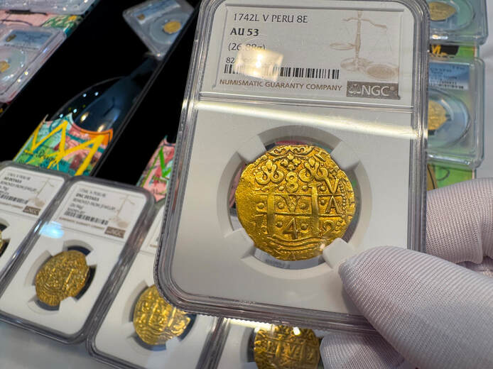 Peru 8 Escudos 1742 "Only 6 Graded NGC" NGC 53
