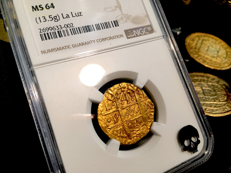 Peru  4 Escudos 1750  "La Luz Shipwreck"  NGC 64   2