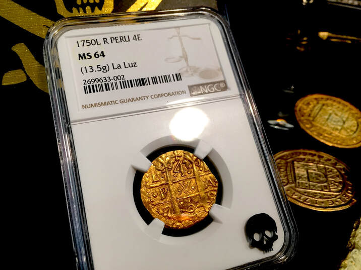 Peru  4 Escudos 1750  "La Luz Shipwreck"  NGC 64   4
