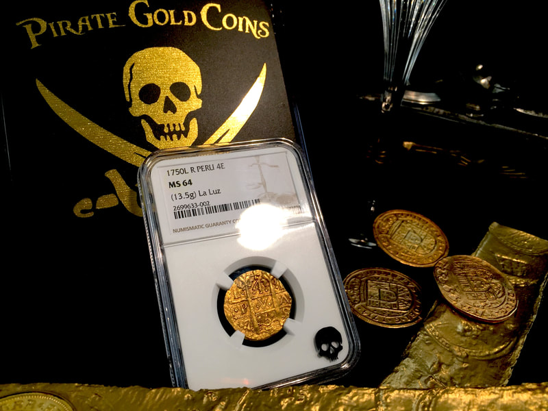 Peru  4 Escudos 1750  "La Luz Shipwreck"  NGC 64   5